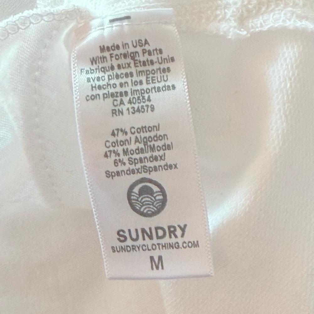 ANTHROPOLOGIE Sundry Cali Shorts White Gray NEW - Picture 9 of 9